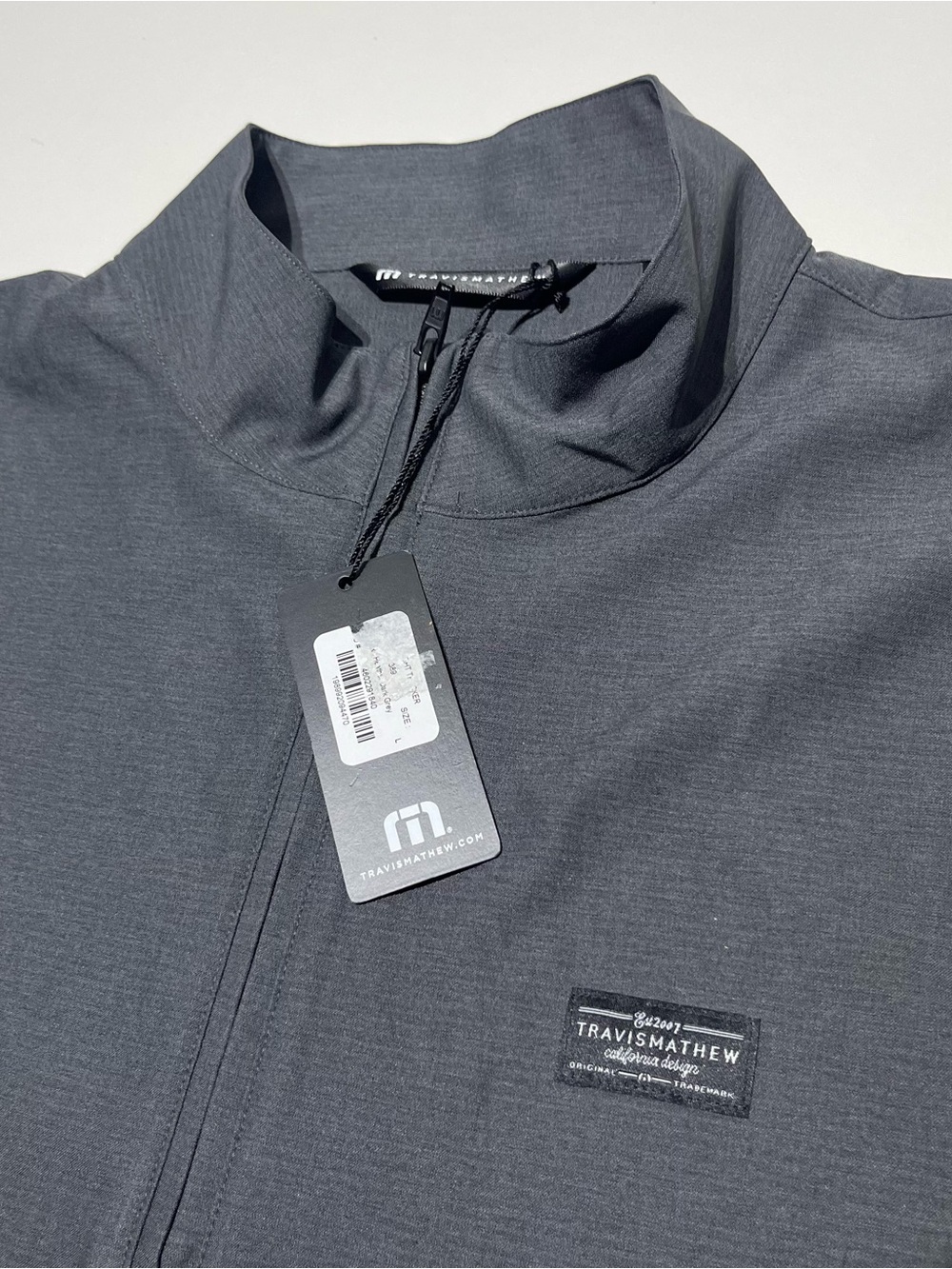 Travis Mathew Flight Tracker Half Zip Pullover Gray NWT Men’s Size L Golf - Picture 4 of 8